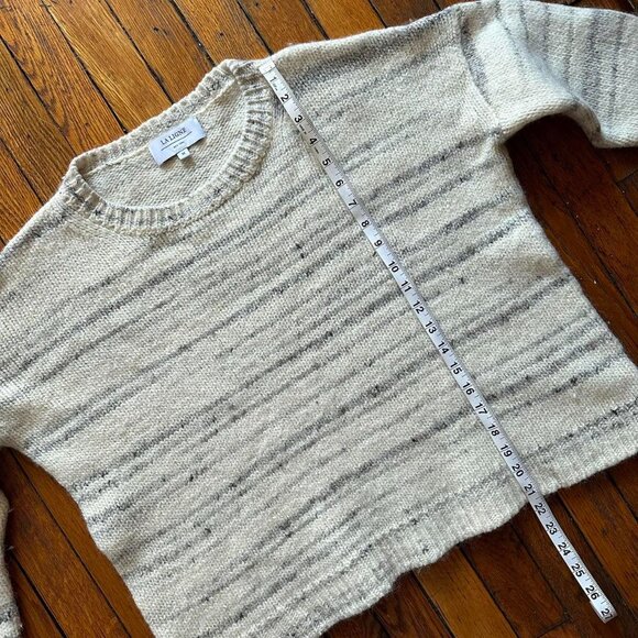 La Ligne New York Chunky Knit Crew Neck Oversized Sweater Women Medium Cream Gre - Picture 6 of 8